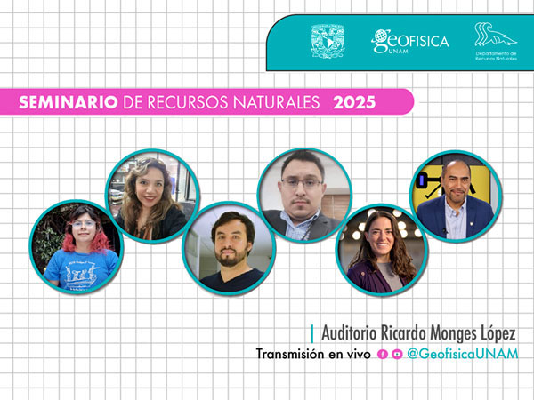 Programa del primer semestre del 2025 del Seminario de Recursos Naturales del Instituto de Geofísica, UNAM