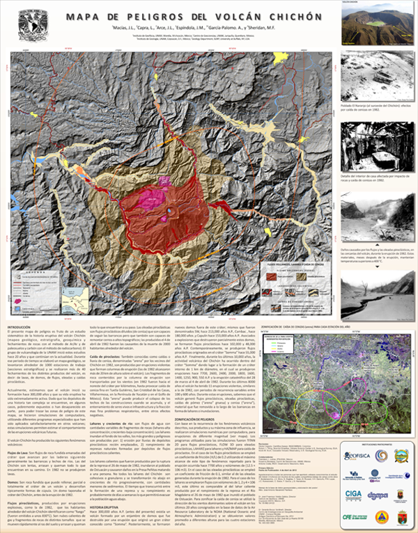 Mapa Peligros Volcán Chichón